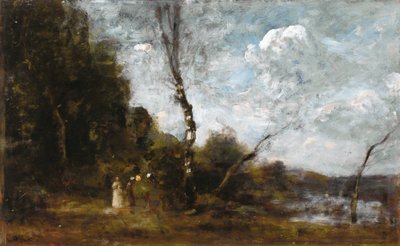 Tre contadine vicino a un bosco da Jean Baptiste Camille Corot