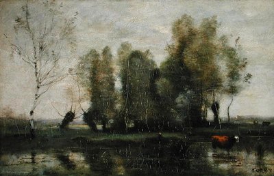 Alberi in un paesaggio paludoso da Jean Baptiste Camille Corot
