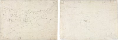 Vista di Marino (recto); Schizzo per un paesaggio (verso) da Jean Baptiste Camille Corot