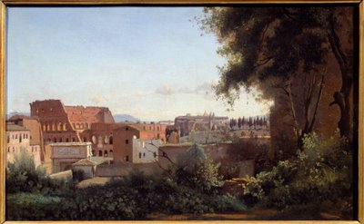 Vista del Colosseo a Roma dai Giardini Farnese da Jean Baptiste Camille Corot