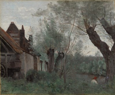Salici e fattoria a Sainte-Catherine-lès-Arras da Jean Baptiste Camille Corot