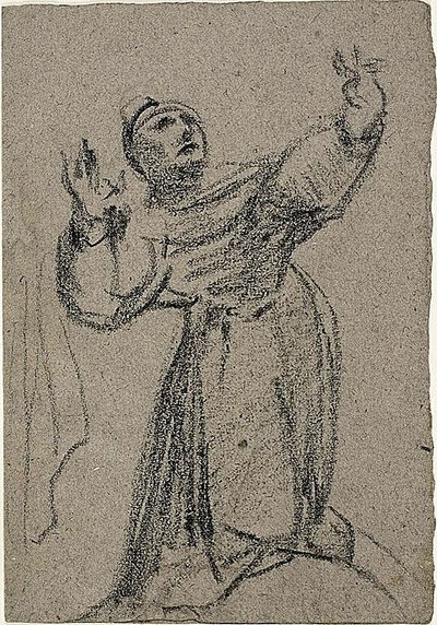 Figura inginocchiata con le braccia alzate da Jean Baptiste Carpeaux