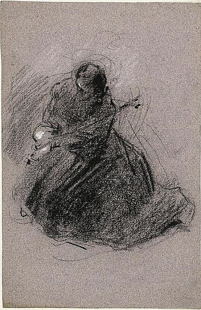 San Francesco (recto); due figure (verso) da Jean Baptiste Carpeaux