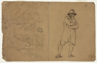 Due schizzi: Uomo in piedi con braccia piegate e Gruppo di figure da Jean Baptiste Carpeaux