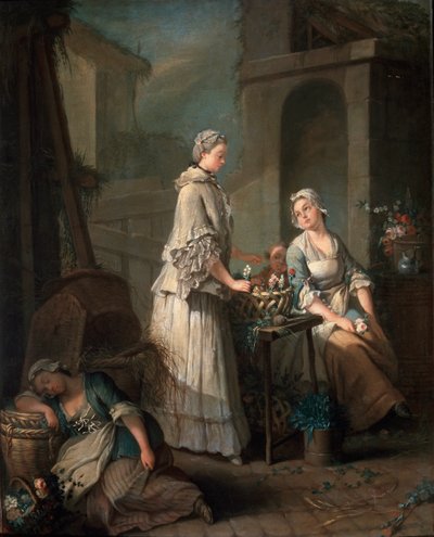 Una fioraia, c. 1795-c. 1799 da Jean Baptiste Charpentier the Elder