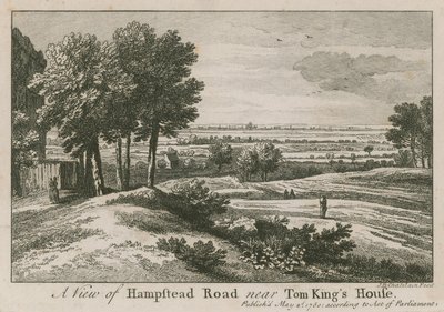 Veduta di Hampstead Road vicino alla casa di Tom King da Jean Baptiste Claude Chatelain