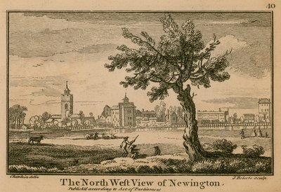 La vista nord-ovest di Newington da Jean Baptiste Claude Chatelain