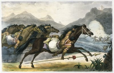 Carica degli indiani Cuangurus da Jean Baptiste Debret
