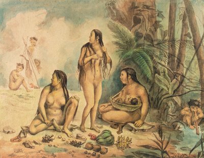 Popolazione indigena di Cantagalo, c.1826 da Jean Baptiste Debret