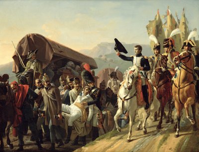 Napoleone (1769-1821) rende omaggio al coraggio dei feriti, 1806 da Jean Baptiste Debret