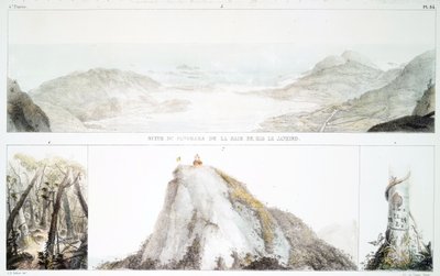Panorama della Baia di Rio de Janeiro (litografia colorata a mano) da Jean Baptiste Debret