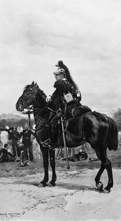 Un dragone a cavallo da Jean Baptiste Edouard Detaille