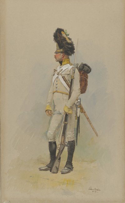 Un granatiere in piedi della Guardia Municipale, 1891 da Jean Baptiste Edouard Detaille