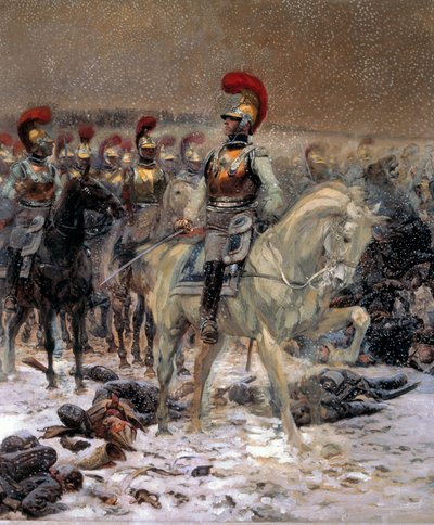 Campagna di Russia del 1812: Prima della carica, i carabinieri a Winkowo da Jean Baptiste Edouard Detaille