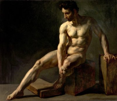 Nudo maschile seduto da Jean Baptiste Edouard Detaille