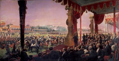 La distribuzione delle bandiere a Longchamp da parte del Presidente Jules Grevy il 14 luglio 1880 da Jean Baptiste Edouard Detaille