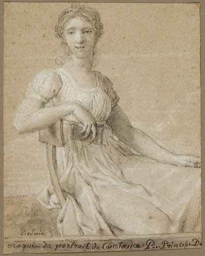 Schizzo del ritratto di Constance Pipelet (recto); testa di donna (verso) da Jean Baptiste Francois Desoria