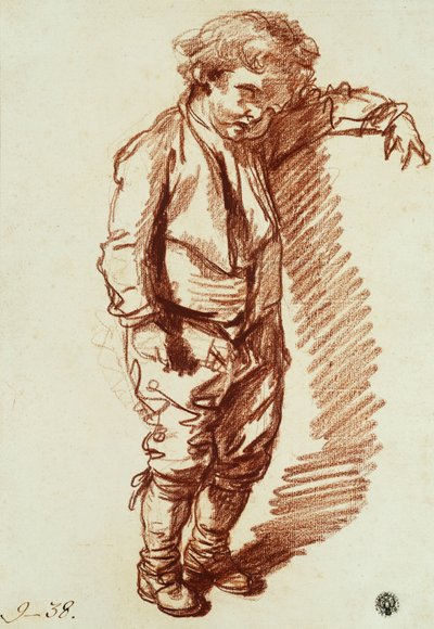 Un bambino in piedi da Jean Baptiste Greuze