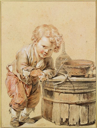 Ragazzo con un uovo rotto, ca 1756 da Jean Baptiste Greuze