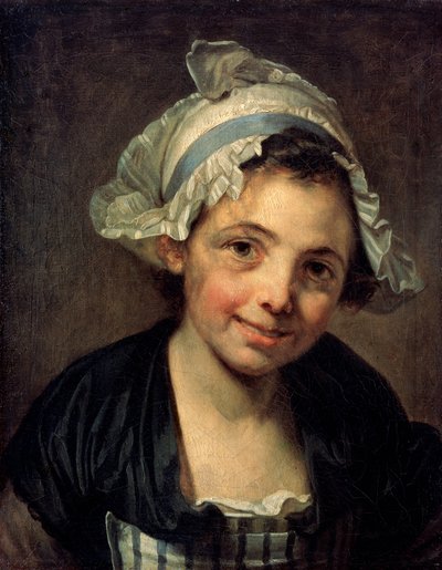 Ragazza con cappellino, 1760s da Jean Baptiste Greuze