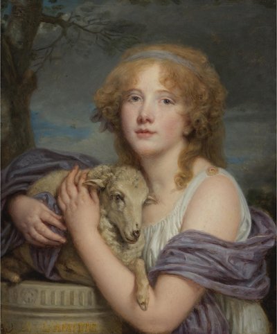Ragazza con agnello da Jean-Baptiste Greuze