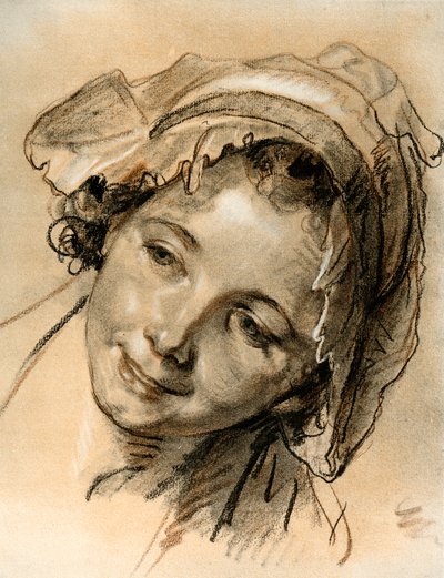 Studio della testa di una ragazza da Jean Baptiste Greuze