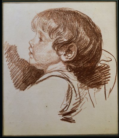 Testa di un ragazzo di profilo a sinistra da Jean Baptiste Greuze