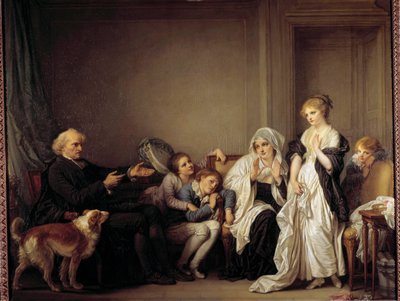 Le cure e la giovane vedova da Jean Baptiste Greuze