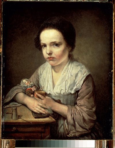 Bambina con bambola da Jean Baptiste Greuze
