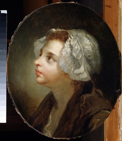 Ritratto di una giovane ragazza con un fazzoletto in testa da Jean Baptiste Greuze