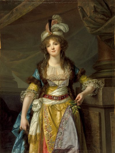 Ritratto di una signora in abito turco di fantasia da Jean Baptiste Greuze