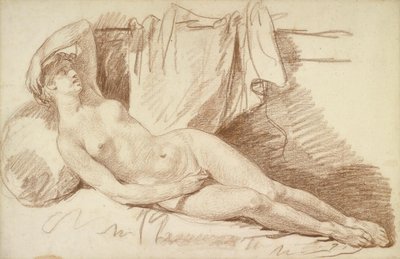 Nudo femminile reclinato: Studio per "Egina visitata da Giove da Jean-Baptiste Greuze