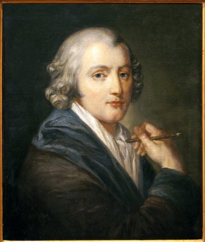 Autoritratto. Dipinto di Jean Baptiste Greuze (1725-1805), olio su tela, circa 1755. Arte francese XVIII secolo. Hotel Dieu, Musee Greuze, Tournus da Jean Baptiste Greuze