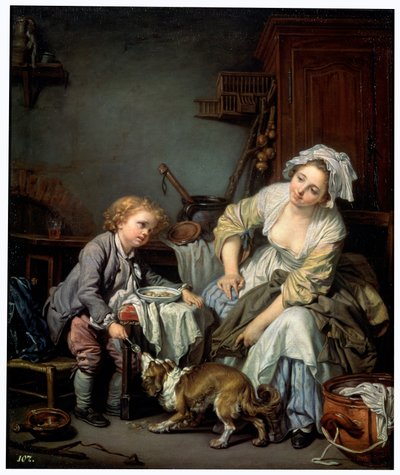 Bambino viziato, 1765 da Jean Baptiste Greuze