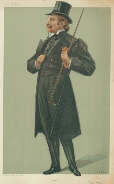 M Edmond Rostand, Cyrano, 20 giugno 1901, cartone animato di Vanity Fair da Jean Baptiste Guth