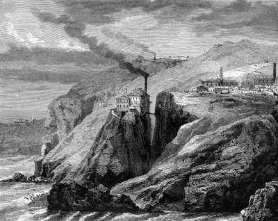 Una veduta della Cornovaglia, Inghilterra, 19° secolo da Jean Baptiste Henri Durand Brager