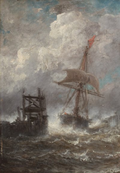 Marina con Nave, 1870 da Jean Baptiste Henri Durand Brager