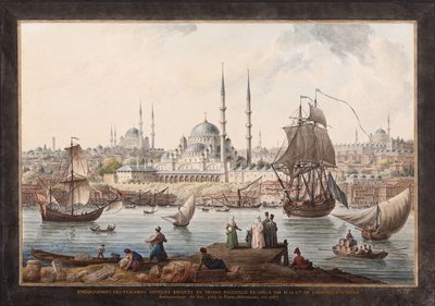 Il Yeni Cami e il porto di Istanbul da Jean Baptiste Hilair