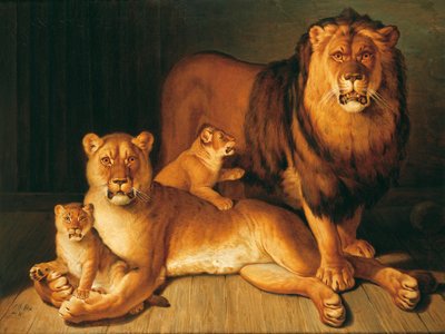 Un branco di leoni da Jean Baptiste Huet