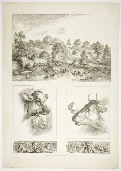 Tavola quattro di 38 da Oeuvres de J. B. Huet da Jean Baptiste Huet
