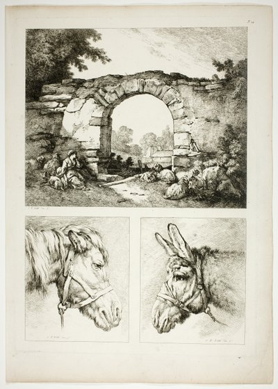 Tavola quattordici di 38 da Oeuvres de J. B. Huet da Jean Baptiste Huet