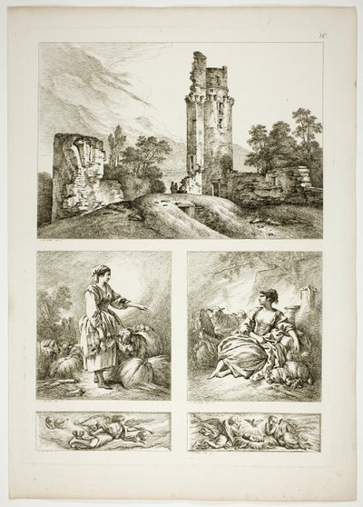 Tavola Sedici di 38 da Oeuvres de J. B. Huet da Jean Baptiste Huet