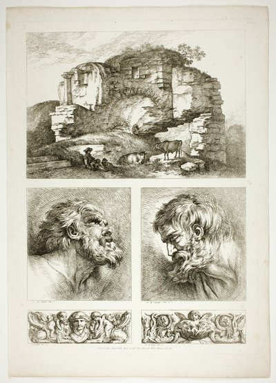 Tavola dieci di 38 da Oeuvres de J. B. Huet da Jean Baptiste Huet