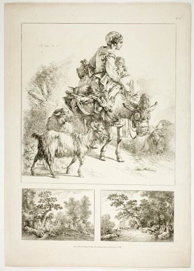 Tavola due di 38 da Oeuvres de J. B. Huet da Jean Baptiste Huet