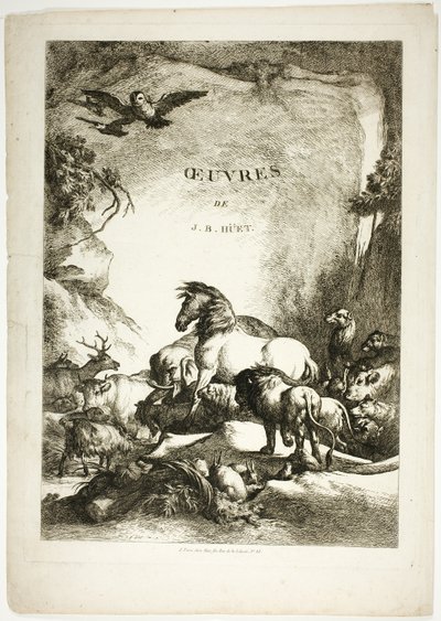 Pagina del Titolo da Oeuvres de J. B. Huet da Jean Baptiste Huet