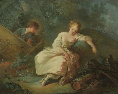 Giovane coppia in un paesaggio da Jean Baptiste Huet