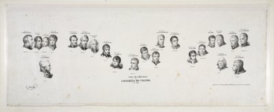 Nomi dei Ministri del Congresso di Vienna, 1815, pub. 1815 da Jean Baptiste Isabey