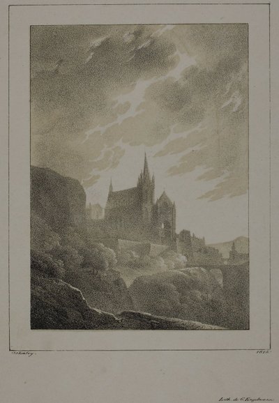 Vista di una chiesa da Jean Baptiste Isabey