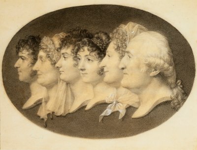 Ritratto di profilo di Augustin e la sua famiglia da Jean Baptiste Jacques Augustin