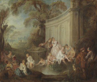 Bagnanti in un parco da Jean Baptiste Joseph Pater